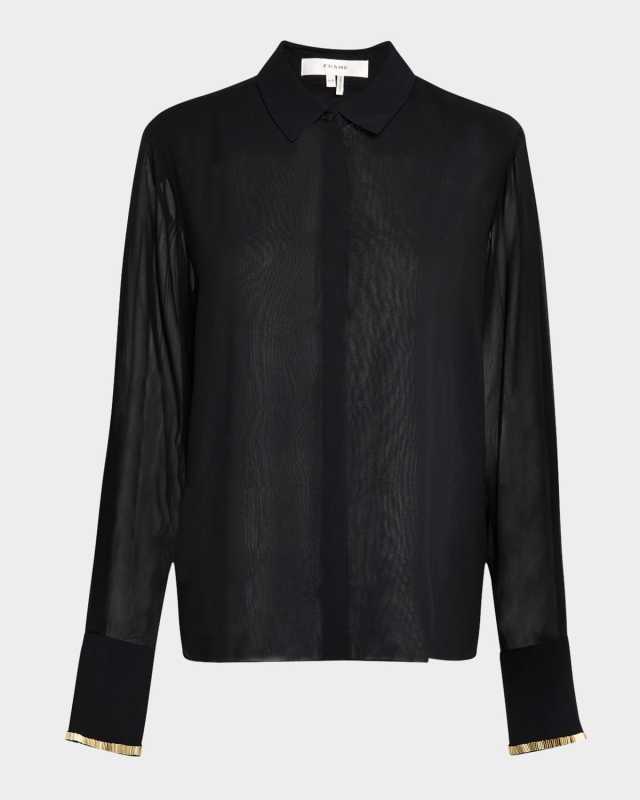 Femme Beaded Button-Front Shirt